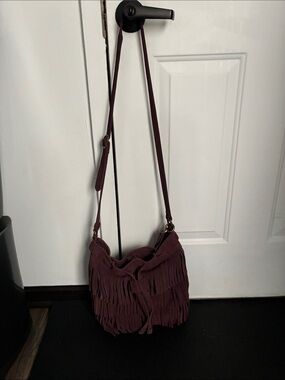 Lucky Brand Burgundy Fringe Crossbody Bag